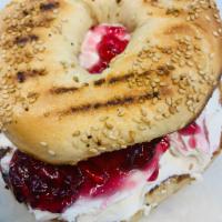 Bagel Toasted With Cream Cheese & Jelly · 