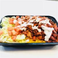 Chicken Over Rice · Served lettuce, tomato, onions and gyro sauce.