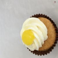 Lemon Drop · Vanilla cupcake filled with lemon curd frosted lemon buttercream.
