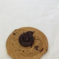 Chocolate  chip cookie  · Delicious soft chocolate chip cookie topped with caramel or fudge.