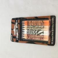 Party candles · 24 animal print candles (3inches)