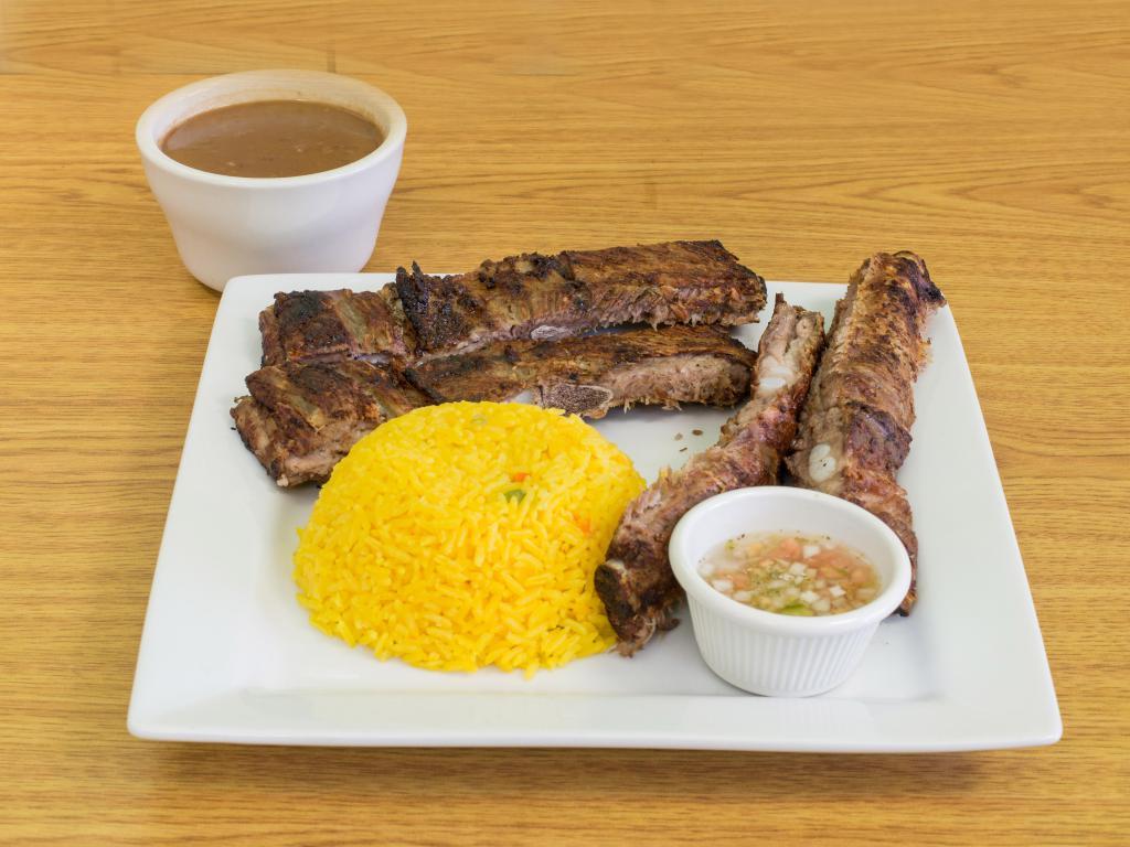 Pork Ribs · Spare ribs cooked over the charcoal grill

Half order brings 4 ribs
Full order brings 8 ribs