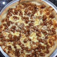 15. BBQ Chicken Pizza Special · Diced chicken and BBQ sauce topped with mozzarella.