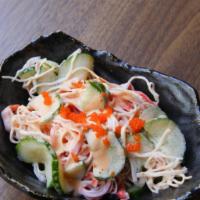 Spicy Crab Salad · Crab salad, seasoned with masago, cucumbers, and spicy aioli