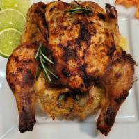Whole Chicken (Pollo Entero al Horno) · a 3lbs chicken seasoned with all natural ingredients.
(we will cut in 8 pieces)