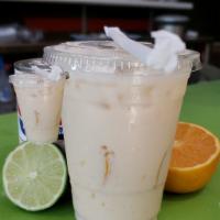 Morir Sonando Shake · A freshly made juice with squeezed oranges and lime... a touch of vanilla and sugar
