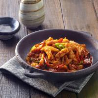 Korean Spicy Stir Fried Calamari · Stir fried Calamari with Chef special chili sauce