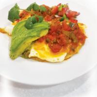 6. Huevos Rancheros Omelette · 2 scrambled eggs, pico de gallo, Monterey Jack cheese and fresh tortillas.