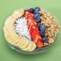 1. Acai Bowl  · Acai blend, bananas, strawberries, blueberries and almond milk. Topped with granola, blueber...