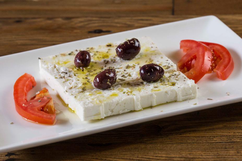 Feta Cheese · Drizzled with olive oil and oregano.