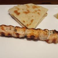 Salmon Stick · Marinated and char-grilled Salmon.