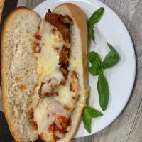 Chicken Cutlet Parmigiana Sandwich · Tomato Sauce and Mozzarella Cheese