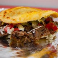 Gordita Lunch Special · 1 handmade thick corn tortilla fried and stuffed with your choice of meat, lettuce, tomatoes...
