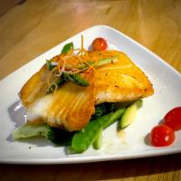 Chilean Seabass Plate · Comes with asparagus and mixed vegetable in special sauce.