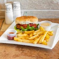 Spicy Chicken Burger · Chicken patty, lettuce, tomatoes and extra spicy hot sauce/mild hot sauce 
*Please specify w...