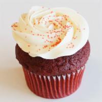 Royal Red Velvet · Red velvet cake with vanilla buttercream and sprinkles.