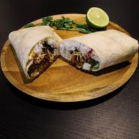Tofu BBQ Burrito · Fried tofu coated in our BBQ sauce. Wrapped with rice, Sweet Potato Noodles (Chap-Chae), Avo...