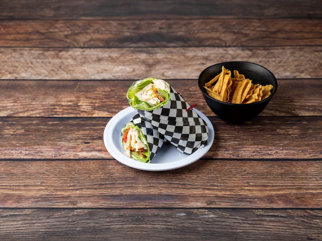 Chicken Ranch Wrap · Grilled chicken, bacon, cheese and ranch on a garden wrap.
