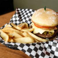 Leatherhead Burger · Our classic 1/3 lb. patty with jalapenos, pepper jack cheese and chipotle aioli. Topped with...