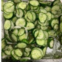 Cucumber Salad · Cucumber mixed with dressing. Vegan.