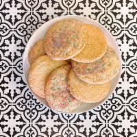 Sugar Cookies · Classic sugar cookies covered in sprinkles!