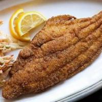 Fried Catfish Fillet · Large Catfish Filet dipped in buttermilk and seasonings, then gently fried until golden brow...