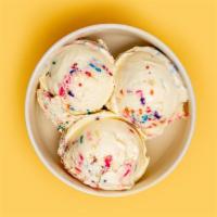 Sweet Cream and Sprinkles · Sweet cream ice cream base with sprinkles. So many sprinkles. Contains dairy, eggs, and spri...