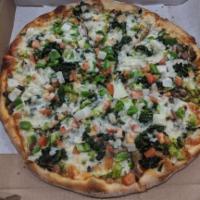Ace's Veggie Lovers Pie · Broccoli, spinach, mushroom, green peppers and onion.