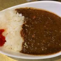 Beef Curry · Japanese style curry over rice. Add pork cutlet or beef Hamberg for an additional charge.