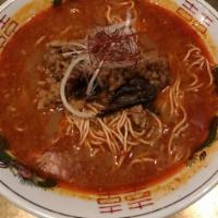 Spicy Miso Tonkotsu Ramen  · Pork and vegetable broth with spicy miso sauteed grounded pork, kikurage, scallion, and garl...