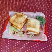 Turkey and Bacon Club Sandwich · toasted italian bread with mayo, lettuce, onion. tomato, turkey,, breast, bacon, provolone c...