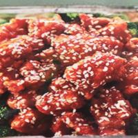 A21. Sesame Chicken Combo Platter · Hot and spicy.