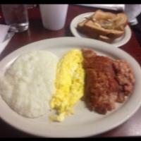 2 Eggs any Style with Corned Beef Hash · Served with Home fries and toast.