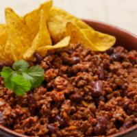 Chili Con Carne (tortilla chips) · With crispy tortilla chips & melted cheddar cheese.