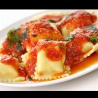Cheese Ravioli · Served with choice of side, bread and butter.