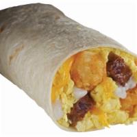 Country Burrito Breakfast · Scrambled eggs, sausage, Mexi-Fries®, cheddar cheese and country gravy wrapped in a home-sty...