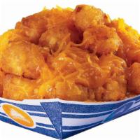 Cheddar Fries · Crisp potato rounds deep-fried and lightly seasoned with melted cheddar cheese on top.