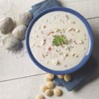 New England Clam Chowder  · AUTHENTIC NEW ENGLAND CLAM CHOWDER, THICK AND RICH, MADE WITH SWEET CREAM AND FLAVORFUL CLAM...