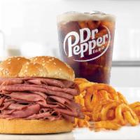 Double Roast Beef Sandwich Small Meal · This is the sandwich that put roast beef on the map. Our classic roast beef is thinly sliced...