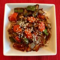 The Pagoda · Delicious beef with sauteed bell peppers and onions in a tangy, sweet sauce. Served over ric...