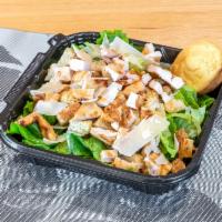Chicken Caesar Salad · Romaine lettuce, shaved Parmigiano cheese, croutons and Caesar dressing topped with grilled ...
