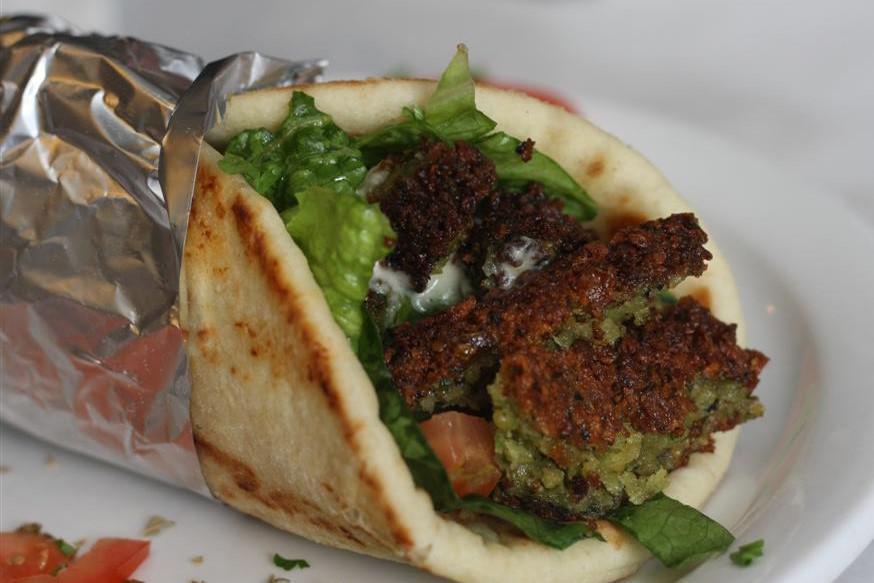 Falafel Sandwich · Served with Lettuce, tomatoes and Tahini sauce or White sauce