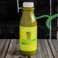 Skinny Greens Juice · asparagus, cucumber, lemon, lime, ginger, dandelion