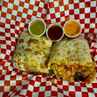Bean Cheese and Rice Burrito · Choice of beans, melted cheese, and rice wrapped in flour.