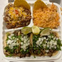  Taco Combo (4 Tacos) · 4 tacos choice of meat topped with cilantro and onions, or vegetarian topped with black bean...