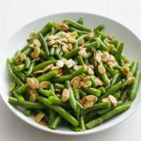 STRINGBEAN ALMONDINE · String bean almondine with garlic and oil 