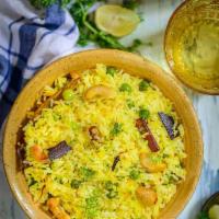 Saffron Special Sweet Pulao · Basmati rice with fruits and nuts.
