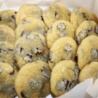 Rolo Chocolate Chip Cookies · Brown sugar, chocolate chip, and rolo chocolate.
