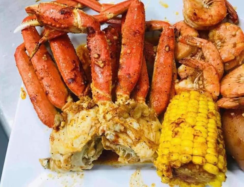Seafood Box · 1 lb. crab cluster, 1 lb. shirmp, sausage, potatoes, egg and corn.