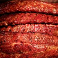 Party Pack 3 lbs Ribs 3 Chicken Halfs · Party pack for 6-10 people, Includes 3 Half Chickens, 3 Pounds Pork Spare Ribs, 3 sides (mac...